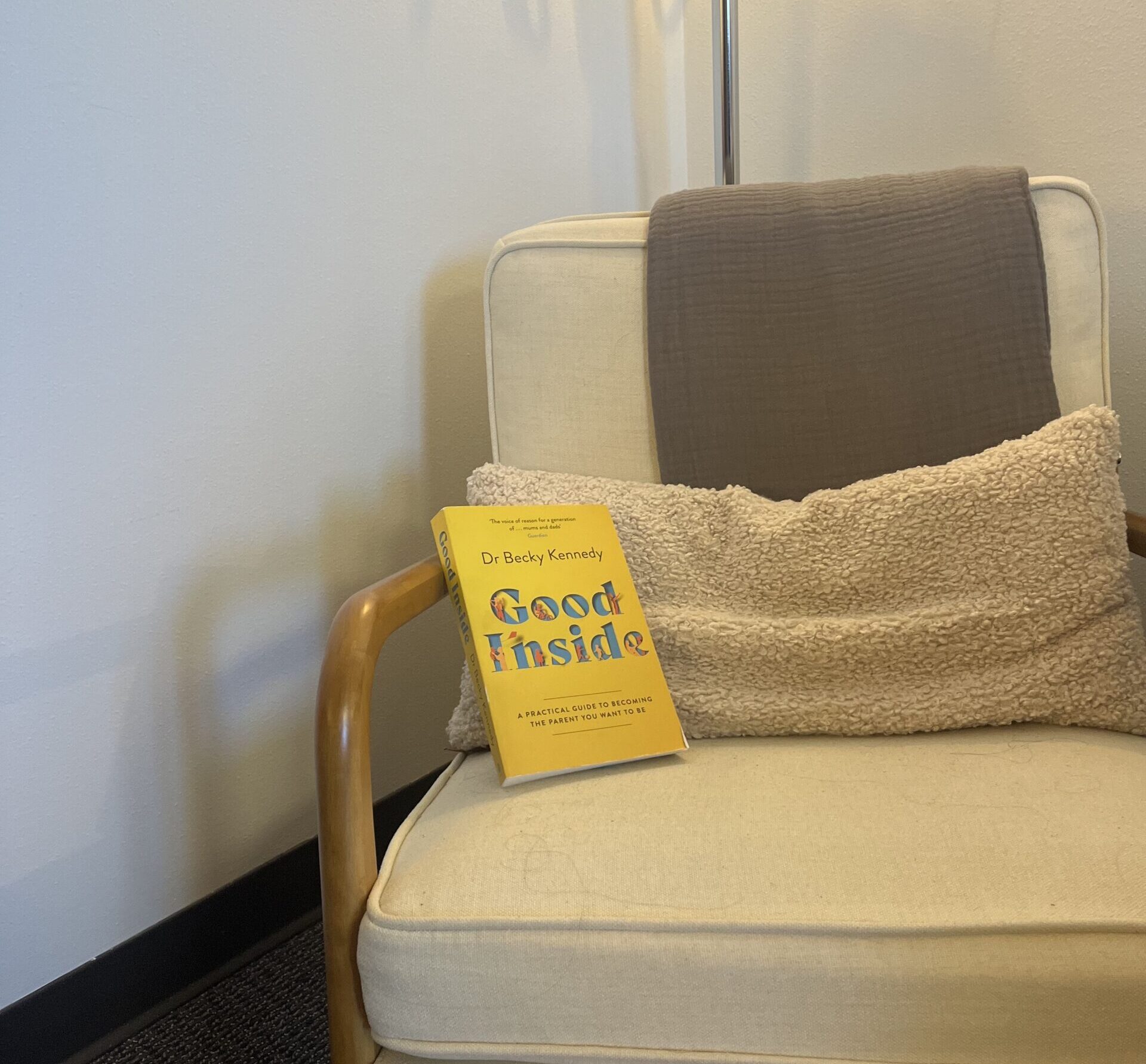 An image of the book good inside on a chair in our office in Madison WI
