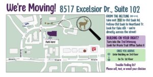 Map showing directions to HEART Counseling’s new office at 8517 Excelsior Drive, Suite 102, in Madison WI for anxiety and depression therapy