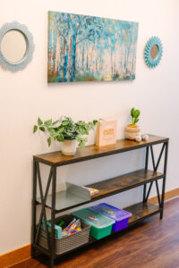Welcoming hallway at HEART Counseling in Madison, WI leading to therapy offices for first-time counseling appointments.