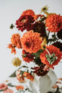 Orange marigold flowers symbolizing remembrance, enduring connection, and coping with grief.